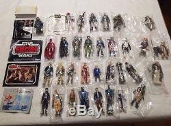 Lot of 33 Vintage Star Wars Kenner bagged figures, sealed MINT COMPLETE! NO RES