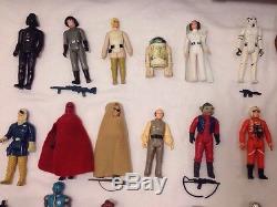 Lot of 48 Vintage Star Wars Action Figures + 2 Star Cases Weapons First 12 MORE