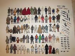 Lot of 75 vintage Star wars action figures, POTF, original weapons, accessories
