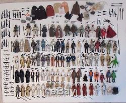 Lot of 94 vintage Star Wars action figures, 100% original weapons + extras
