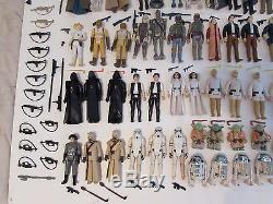 Lot of 94 vintage Star Wars action figures, 100% original weapons + extras