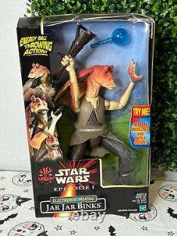 New Vintage Star Wars Jar Jar Binks 11 Action Figure Electronic Talking 1999