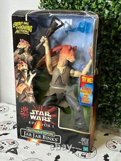 New Vintage Star Wars Jar Jar Binks 11 Action Figure Electronic Talking 1999