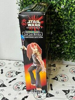 New Vintage Star Wars Jar Jar Binks 11 Action Figure Electronic Talking 1999