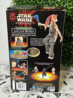 New Vintage Star Wars Jar Jar Binks 11 Action Figure Electronic Talking 1999