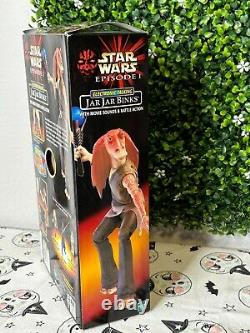 New Vintage Star Wars Jar Jar Binks 11 Action Figure Electronic Talking 1999