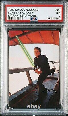PSA 7 NM 1983 Japanese Myojo Noodles Luke Skywaler Star Wars Vintage Card #29