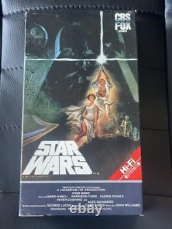 RARE Star Wars VHS 1977 CBS FOX Hi-Fi? Original Slipcase Vintage NOT DVD