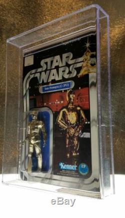 Rare! Vintage Star Wars 12 Back-a C3p0 With Sku On Footer Stand Moc Afa 80