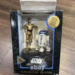 Rare Vintage autographed 1995 Star Wars C-3PO & R2-D2 Electronic Talking Bank