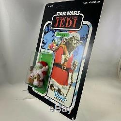 STAR WARS Custom YODA CLAUS Vintage Figure with Santa Suit, Hat and Sack of Toys