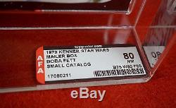 Star Wars Rare Afa 80 Boba Fett With Mailer Box & Catalog Vintage Just Grade