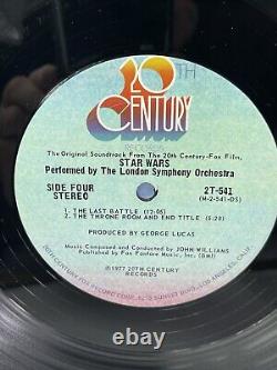 STAR WARS Soundtrack 1977 2 Vinyl LP Album MINTY VTG ORIG. 2T-541 Partial Cello