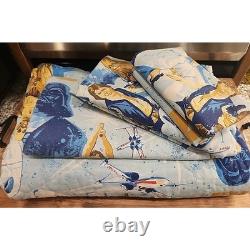 STAR WARS Vintage 1970 80x100 Blanket, 2 Pillow Cases Twin Flat & Fitted Sheet