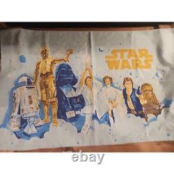 STAR WARS Vintage 1970 80x100 Blanket, 2 Pillow Cases Twin Flat & Fitted Sheet