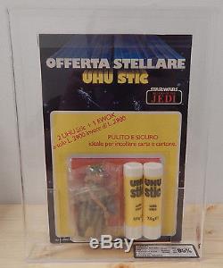 STAR WARS Vintage Italien UHU Glue Stick EWOK Pack Teebo UKG AFA 85 C85/B90/F90