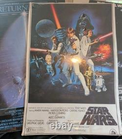 STAR WARS Vintage Original Trilogy 1970s ONE SHEET MOVIE POSTER Lot Of All 3 NEW
