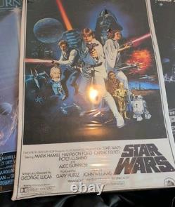 STAR WARS Vintage Original Trilogy 1970s ONE SHEET MOVIE POSTER Lot Of All 3 NEW