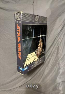 STAR WARS Vintage Oversized 2 Sided VHS Beta Video Store Mobile Display Fox Rare