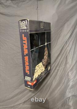 STAR WARS Vintage Oversized 2 Sided VHS Beta Video Store Mobile Display Fox Rare