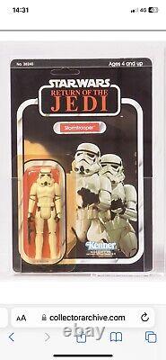 STAR WARS Vintage ROTJ 79 back Stormtrooper graded AFA CAS 85 graded MOC 1983