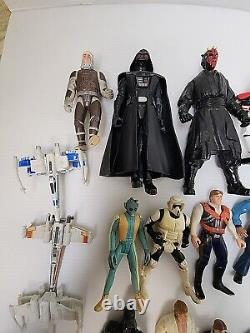 Star Wars Action Figure Lot 61 Pieces Age Variety Kenner Hasbro Lucas Vintage