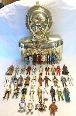 Star Wars C3PO Vintage Carrying Case with over 40 Vintage Action Figures