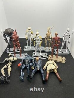 Star Wars Clone Wars 3.75 Figures 11 Trooper Lot Droids Ton of Accessories