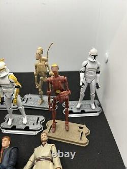 Star Wars Clone Wars 3.75 Figures 11 Trooper Lot Droids Ton of Accessories