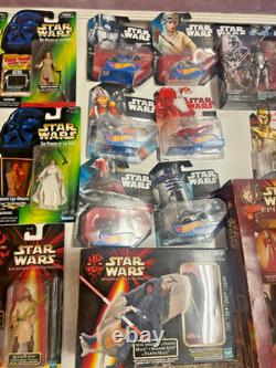 Star Wars HUGE LOT of action figures, cars and poker set Lot NEW VINTAGE SEALED