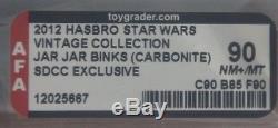 Star Wars Jar Jar Binks In Carbonite Afa 90 Sdcc 2012 Exclusive Vintage Rare