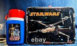 Star Wars Lunchbox 1977 Rare 1st Edition King Seeley Complete with Thermos Vintage