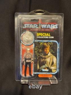 Star Wars Power of the Force LUKE SKYWALKER BATTLE PONCHO MOC 1984 POTF Vintage