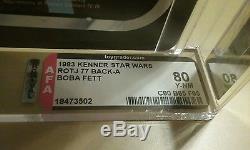 Star Wars Vintage AFA Graded 80 ROJ Boba Fett (80,85,85) MOC