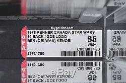 Star Wars Vintage Canadian Ben Kenobi 12 Back GDE Logo AFA 85 (85/85/80) UP MOC