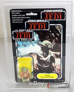 Star Wars Vintage Carded Tri-Logo Palitoy 70 Back-B Yoda (Orange Snake) AFA 70 E