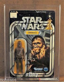 Star Wars Vintage Chewbacca 12 Back SKU on Footer and Green Bow AFA 1978 NR