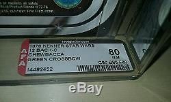 Star Wars Vintage Chewbacca 12 back C AFA 80 Green Crossbow Moc