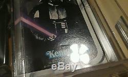 Star Wars Vintage Darth Vader 12 Back Afa Graded (80,85,85) Moc Sku on Stand