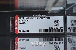 Star Wars Vintage Harbert Jawa 12 Back AFA 50Y (50/50/80) MOC