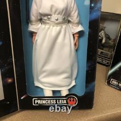 Star Wars Vintage Kenner 12 Inch Obi One And Princess Leia Figures Never Open