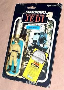 Star Wars Vintage Kenner 1983 ROTJ? AT-ST DRIVER? Sealed MOC-77A Back Coin Offer