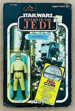 Star Wars Vintage Kenner 1983 ROTJ? AT-ST DRIVER? Sealed MOC-77A Back Coin Offer