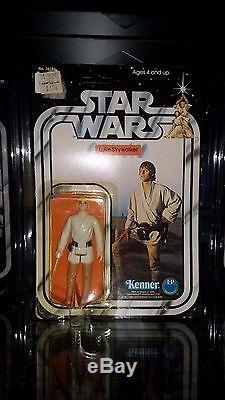 Star Wars Vintage LUKE SKYWALKER 12 BACK MOC Carded Kenner 1977 GREAT! UNPUNCHED