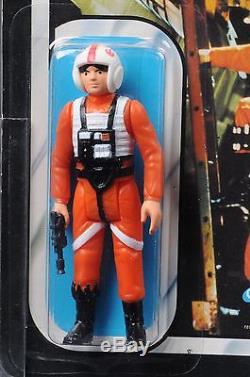 Star Wars Vintage Luke X-Wing Pilot ROTJ 65 Back-B AFA 90 (90/85/90) Clear MOC