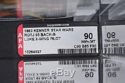 Star Wars Vintage Luke X-Wing Pilot ROTJ 65 Back-B AFA 90 (90/85/90) Clear MOC