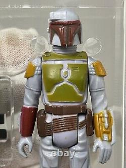 Star Wars Vintage PBP Boba Fett loose AFA 80 / Tri-Logo Light Blue Painted Knee