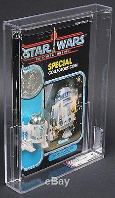Star Wars Vintage R2-D2 Pop-Up Saber AFA 85 (85/85/80) Unpunched CLEAR MOC