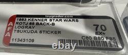 Star Wars Vintage Rotj Logray- Ewok Kenner 65 Back- B Afa 70