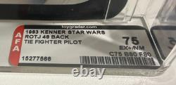 Star Wars Vintage Rotj Tie Fighter Pilot Kenner 48 Back Afa 75